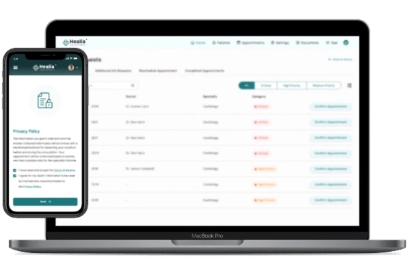 healia banner app page screenshot