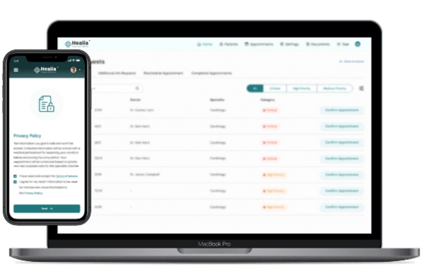 healia banner app page screenshot