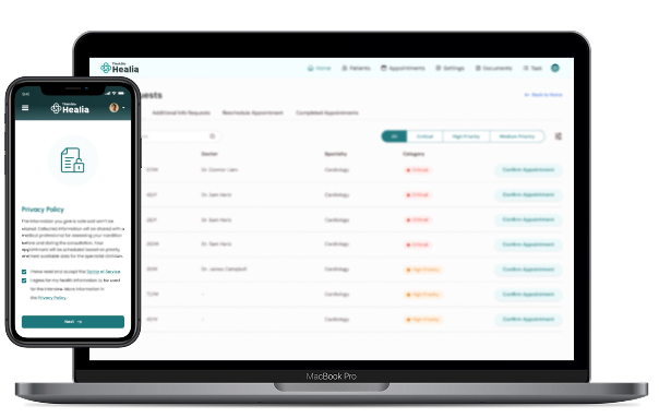 healia banner app page screenshot