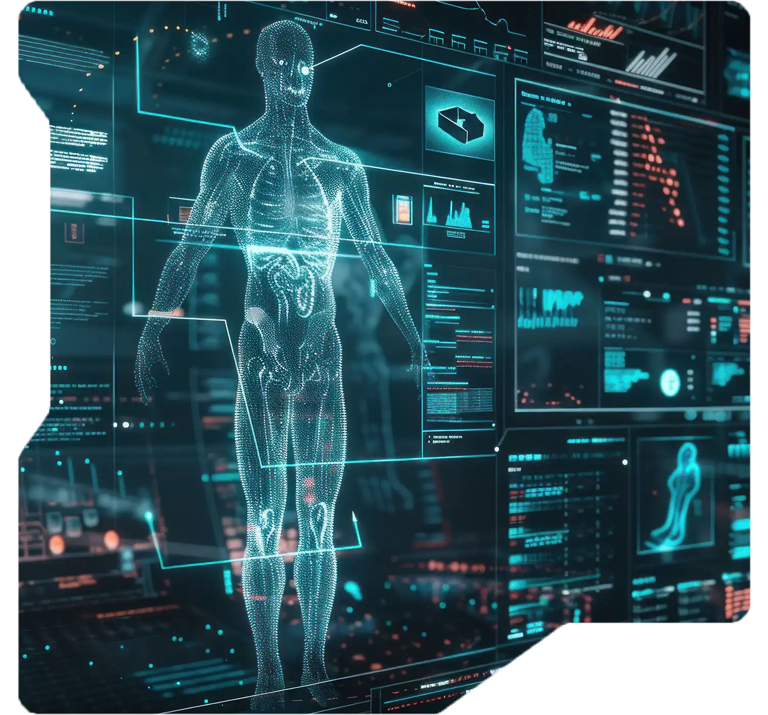 Researcher analyzing drug development data with predictive tools
