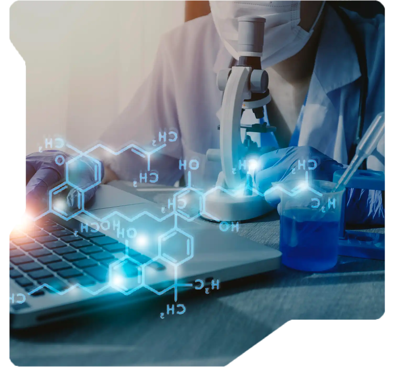 Scientist working in drug research laboratory