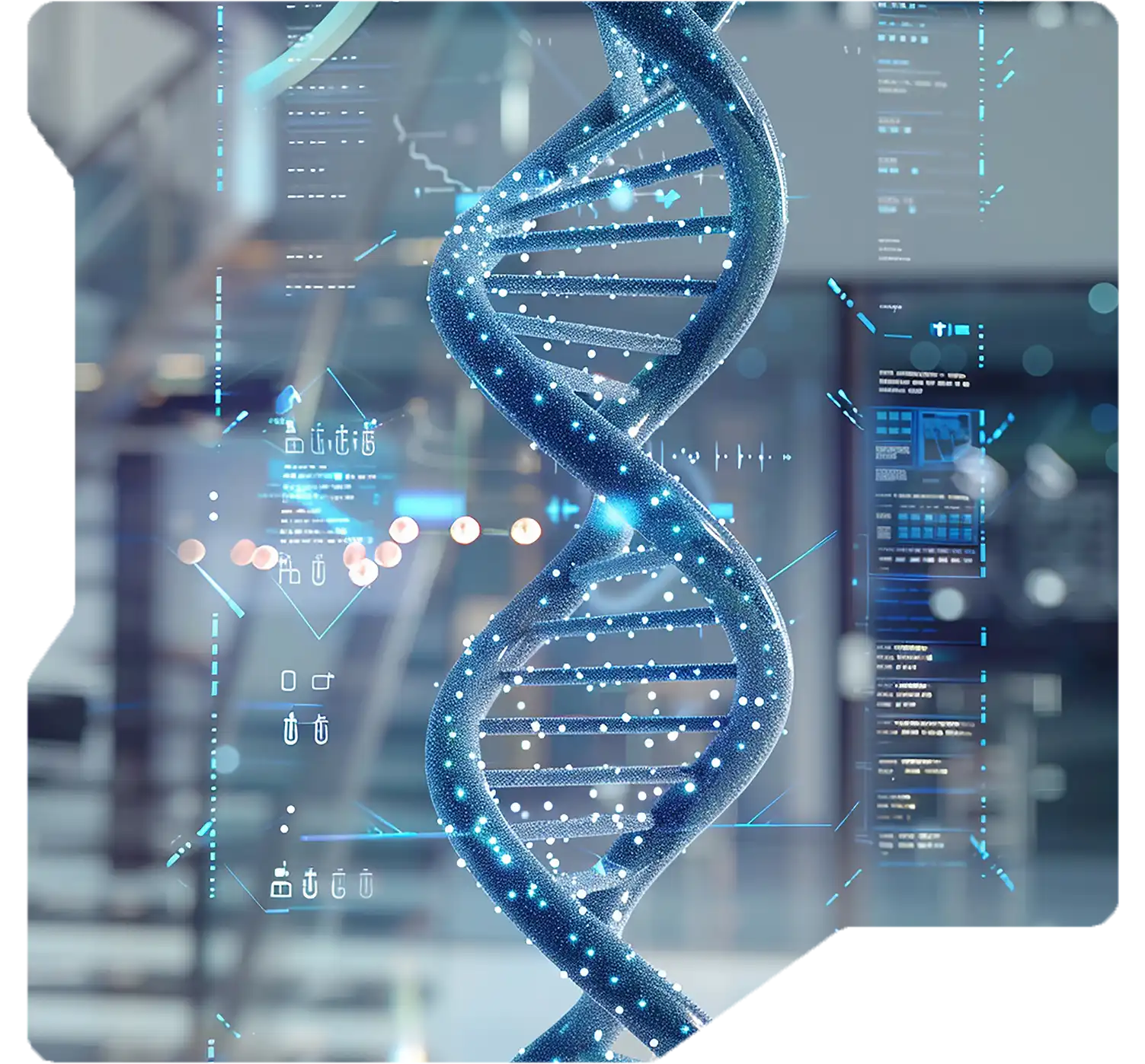 Researcher analyzing drug development data with predictive tools