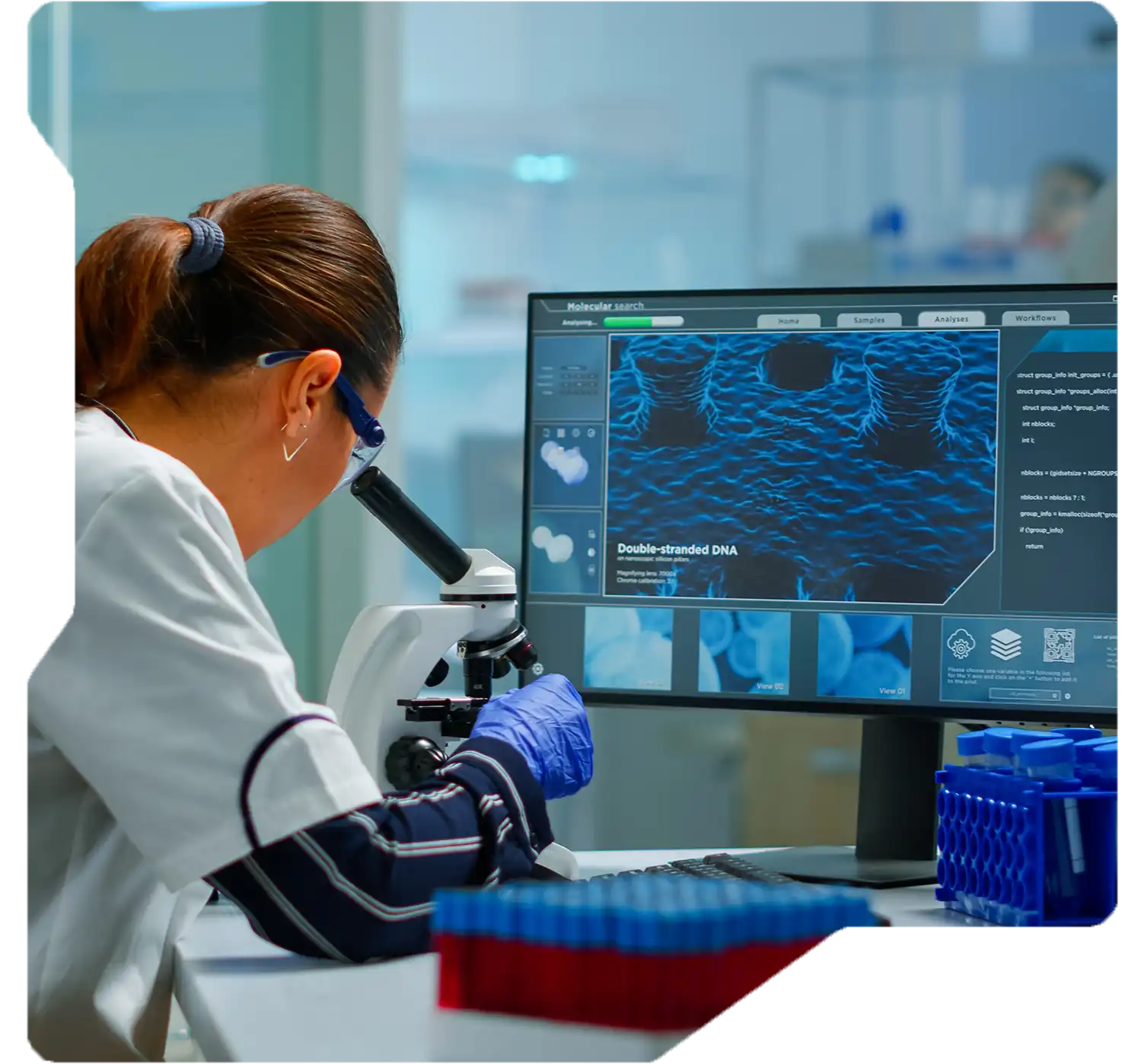 Scientist working in drug research laboratory