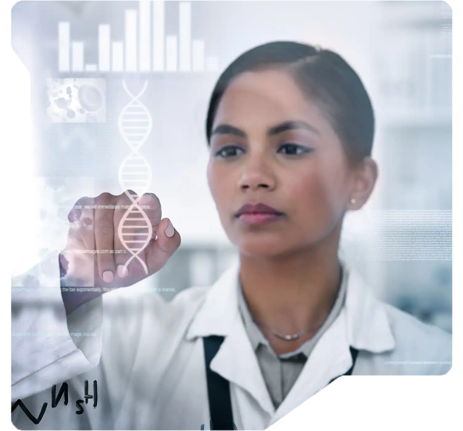 Scientist working in drug research laboratory