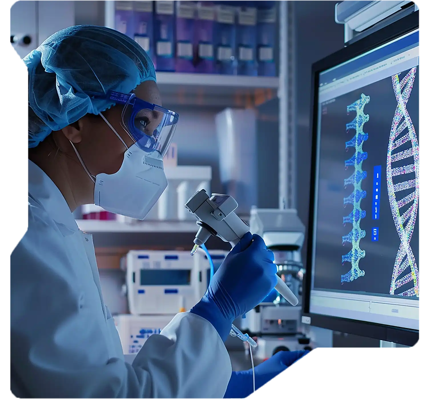 Scientist working in drug research laboratory