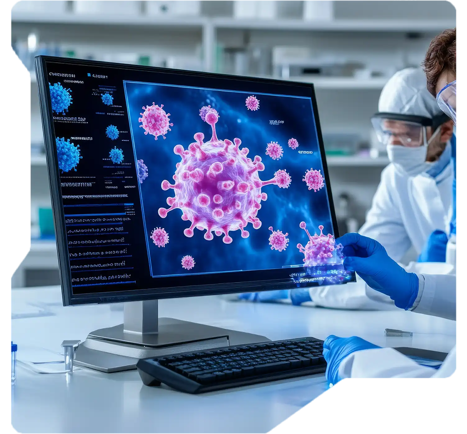 Scientist working in drug research laboratory