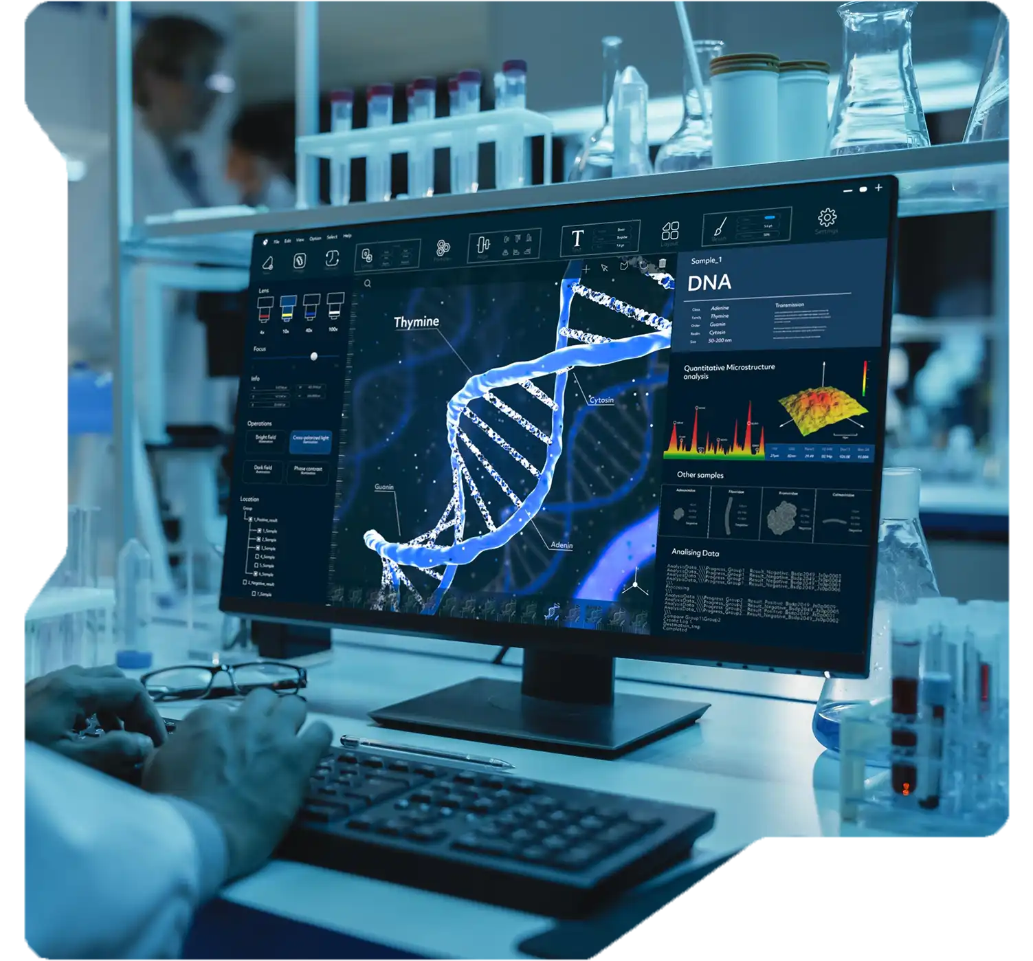 Scientist working in drug research laboratory