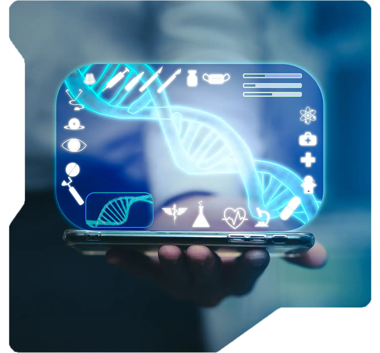 Researcher analyzing drug development data with predictive tools