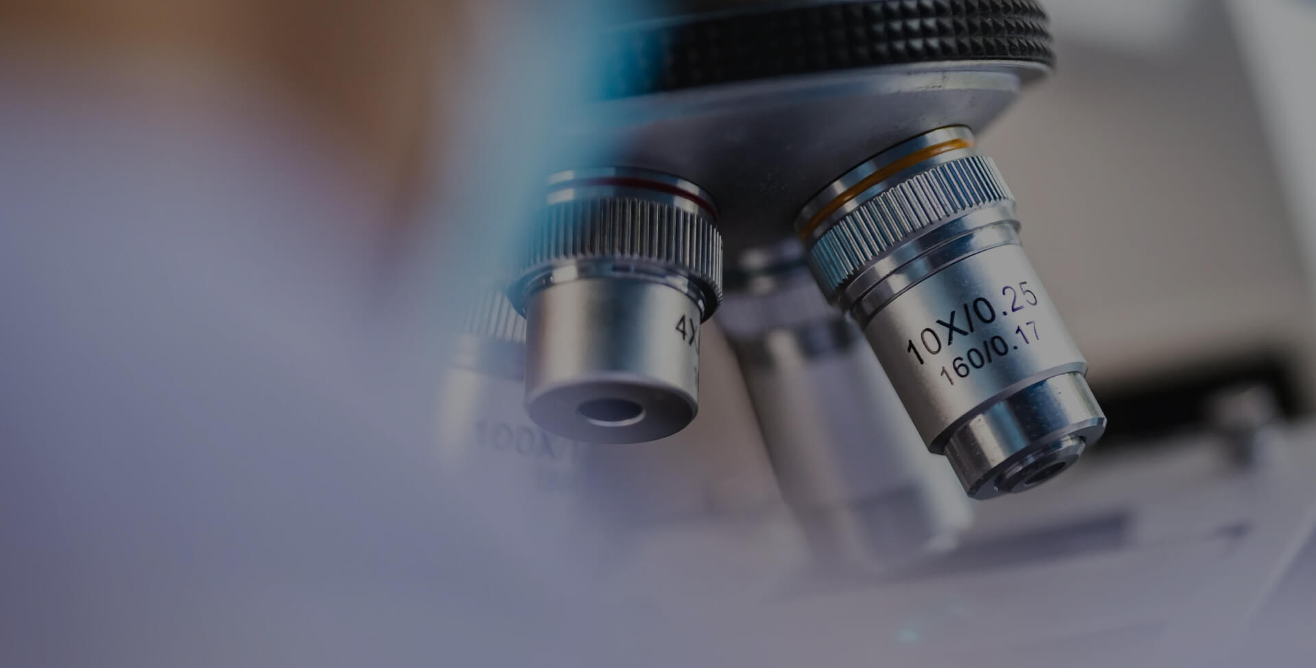 Scientific microscope close-up