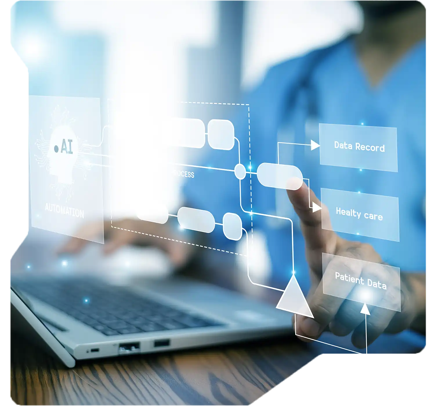 Researcher analyzing drug development data with predictive tools